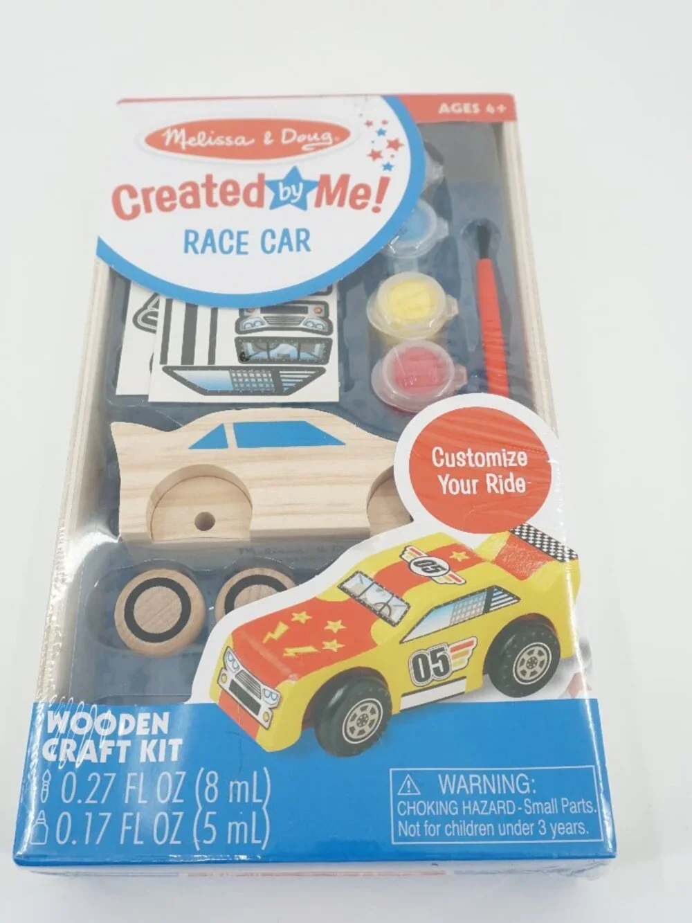 NEW! Melissa & Doug Decorate Your Own Wooden Race Car NEW SEALED